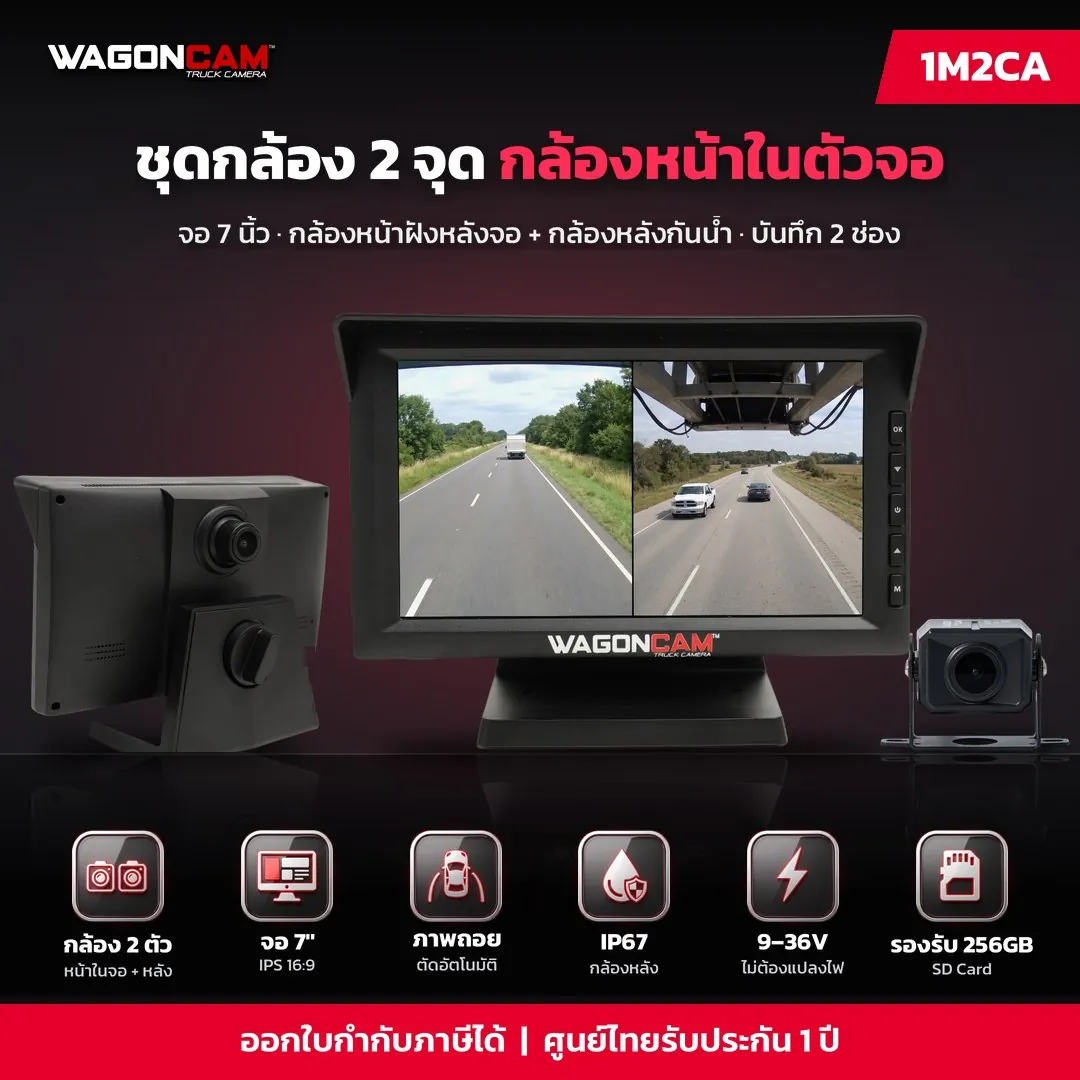 1M2CA ชุด 2 จุด กล้องหน้าบิลท์อินหลังจอ