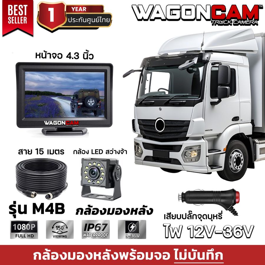 M4B ชุดกล้องถอย จอ 4.3 นิ้ว
