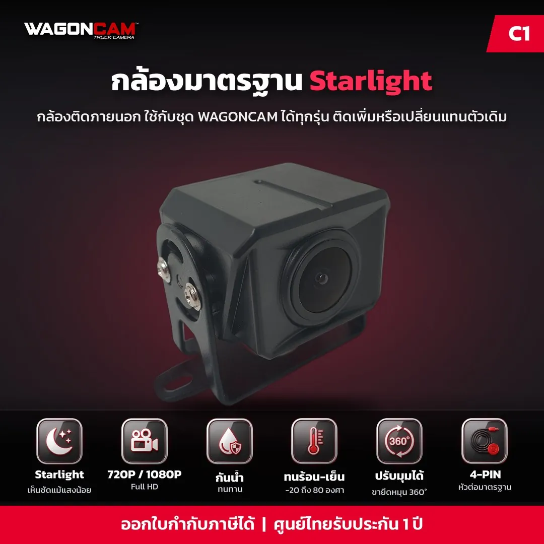 C1 กล้องมาตรฐาน (Starlight) สำหรับติดตั้งภายนอก
