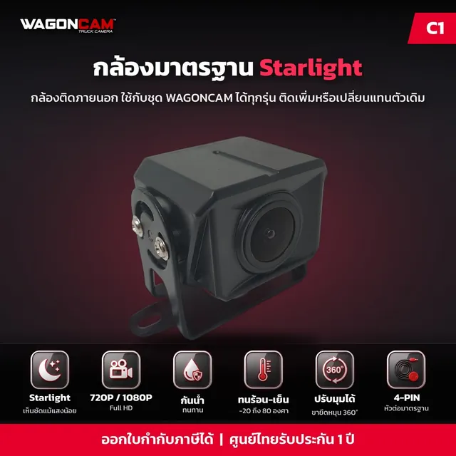 C1 กล้องมาตรฐาน (Starlight) สำหรับติดตั้งภายนอก