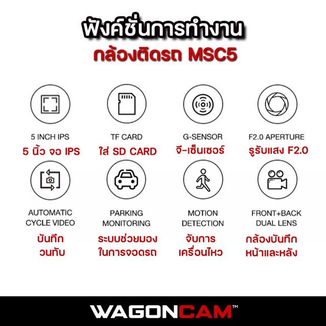 MSC5 กล้องติดกระจก จอ 5 นิ้ว (กล้องหน้าบิลท์อิน) รูปที่ 9