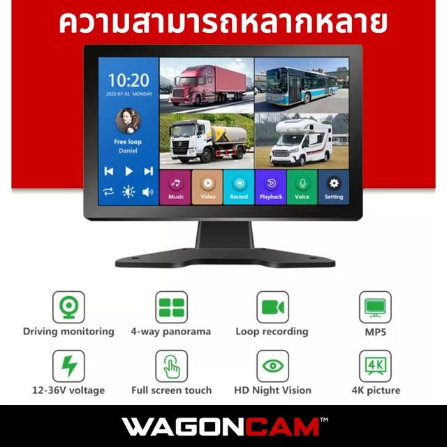 M14T กล้อง 4 ทิศทาง จอสัมผัส 10.1 นิ้ว + AI BSD รูปที่ 5