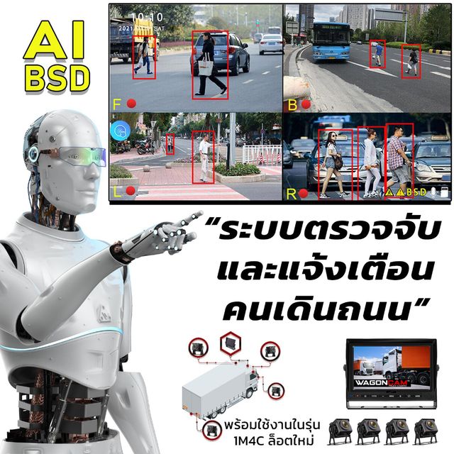 1M4C ชุดกล้อง 4 ทิศทาง + AI BSD รูปที่ 11