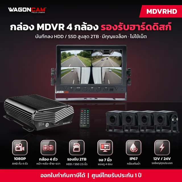 MDVRHD กล่อง MDVR 4 กล้อง (ใส่ฮาร์ดดิสก์) บันทึก 30+ วัน
